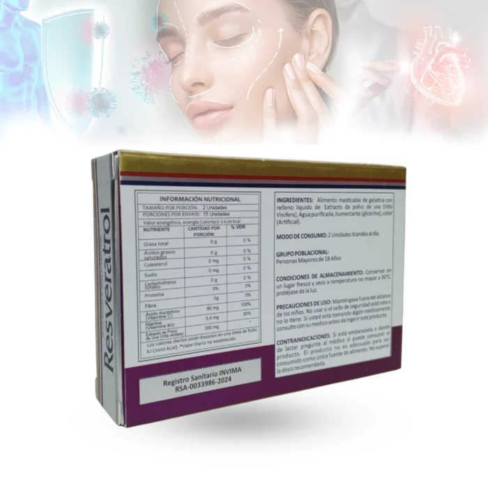 Resveratrol x 30 Capsulas Caja - Image 2